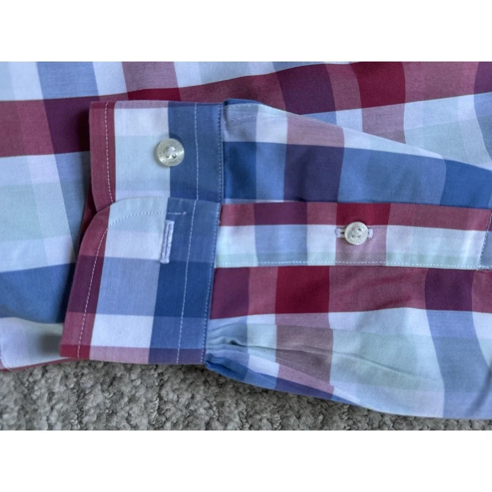 BROOKS BROTHERS BOYS Button Down  No Iron  Shirt‎  Plaid Size Large
